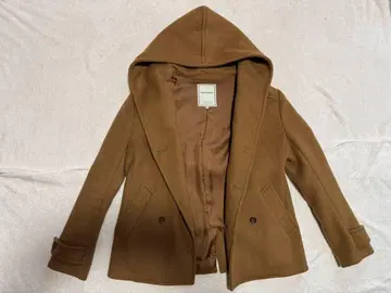 나노 유니버스 후드 부착 피코트 카멜 M