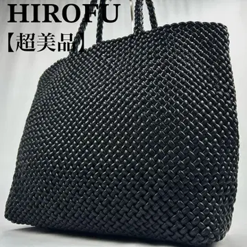 [ 미사용급 ] 히로프 브레짜 버팔로 토트백 뜨개질 가죽 블랙