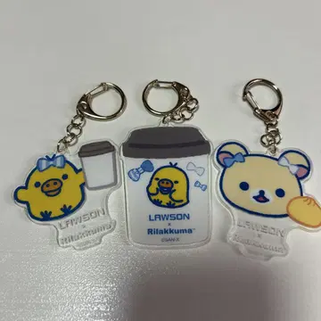 리락쿠마 x LAWSON 아크릴 키링 3개 세트 제일복권