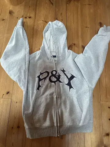 P&Y 그레이 집업 후드티