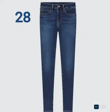 UNIQLO 히트텍 울트라 스트레치 하이 라이즈 청바지 28