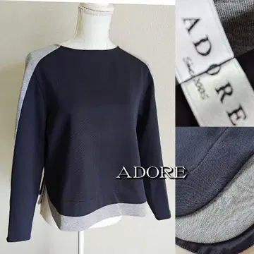 미사용 ADORE 아도어 바이컬러 본딩 풀오버 티셔츠