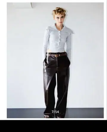 NKNIT vegan leather high-rise pants