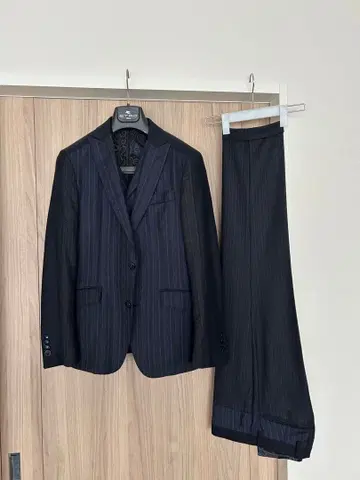 ETRO 스트라이프 수트 44 네이비