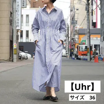[ Uhr ] 스트라이프 셔츠 원피스 / 사이즈 36