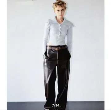 NKNIT vegan leather high-rise pants
