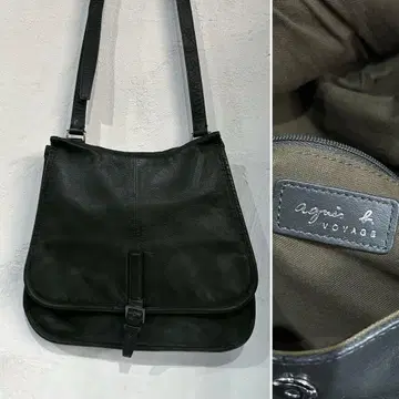 새상품급 agnes b. VOYAGE 가죽 숄더백 그린
