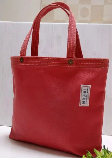 이치자와 캔버스 토트백 빨간색 핑크 구 로고