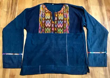 빈티지 풀오버 자수 과테말라 셔츠
