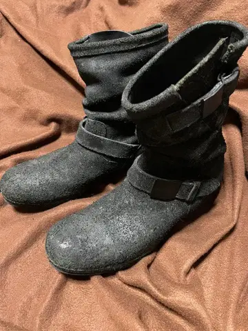 backlash 스테아 스웨이드 소지 가공 부츠 26cm 블랙