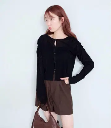 kastane 스트라이프 벨로아 플로키 2way 가디건