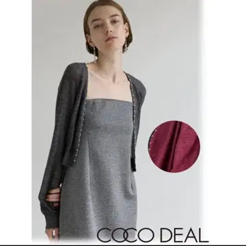 COCO DEAL 펄 모헤어 숏 가디건