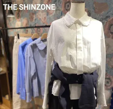 THE SHINZONE 신존 프릴 칼라 블라우스 둥근 카라