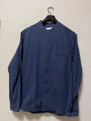 에토센스 노카라 드레스 셔츠 /1 네이비 긴팔 ETHOSENS