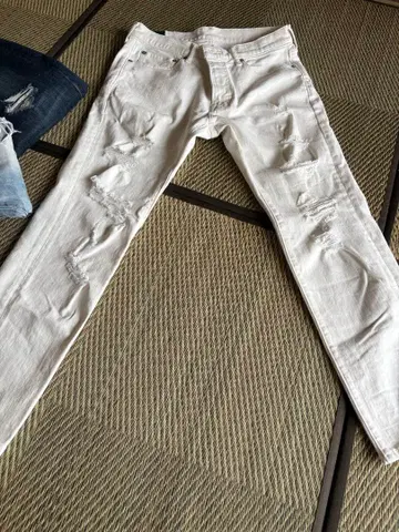 Abercrombie & Fitch 화이트 데미지 데님 W32 L30