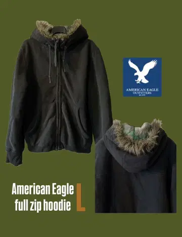 American Eagle 풀 집업 후드티 L 사이즈 블랙