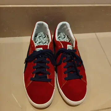 Puma 스웨이드 스니커즈 24.5cm 레드/네이비