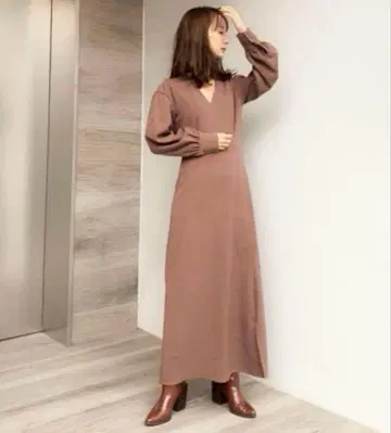 louren /natural flare dress 롱 원피스