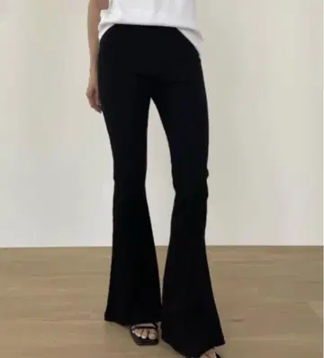 [ 새상품급 ] Didot 리브 플레어 레깅스 블랙 S 리브 플레어 팬츠