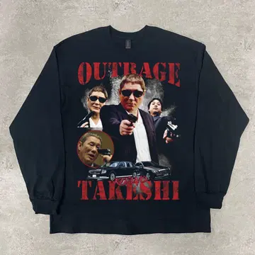 OUTRAGE 아웃레이지 [ L 사이즈 ] 긴팔 블랙 키타노 타케