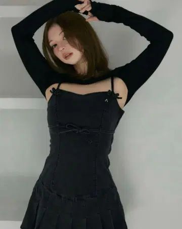 andmary 보니 데님 미니 드레스