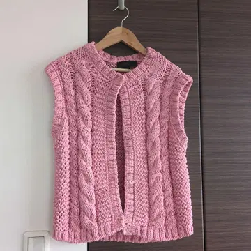 ZARA 핑크 니트 베스트 L
