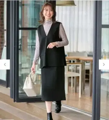 ANY SIS 2 피스 세트 블랙 그레이 계열 베스트, 스커트만