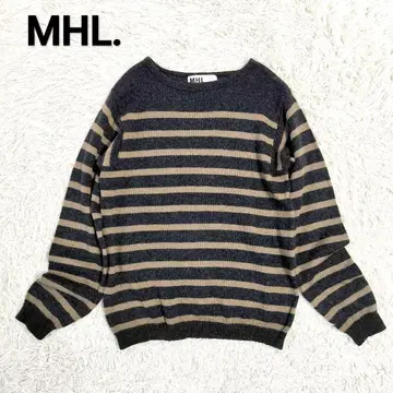 MHL. 니트 보더 풀오버 크루넥 긴팔