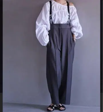 AKTE 스트랩 와이드 팬츠