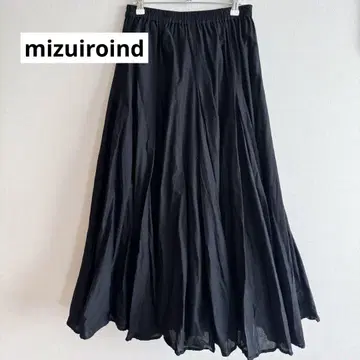 미즈이로 인드 mizuiroind 볼륨 플레어 스커트 블랙