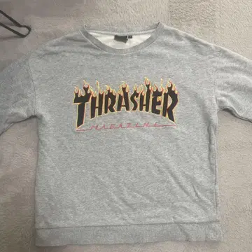THRASHER 프레임 로고 트레이닝복 그레이
