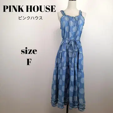 [ a1992 ] PINK HOUSE 데님 프릴 원피스 도트 F