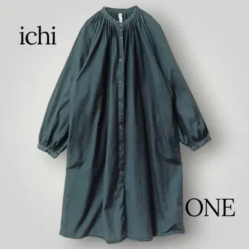 [새상품급 F사이즈] ichi 이치 노카라 빅 롱 원피스 어른 그린