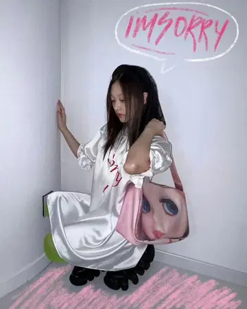 im sorry 인형 디자인 숄더백 핑크
