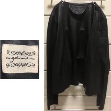 램스킨 더블 지퍼 얇은 소재 노카라 양가죽 가죽 자켓 블랙 M 천연 가죽