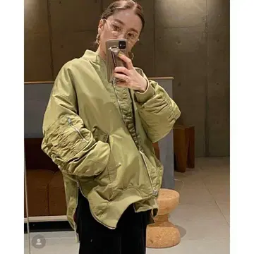 ZARA MA-1 봄버 자켓 오버 사이즈 사이드 지퍼 개더