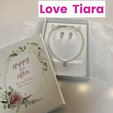 Love Tiara 노블 펄 목걸이 & 귀걸이 세트 포멀