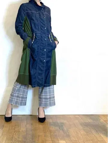 피오비앙코 데님 롱 코트