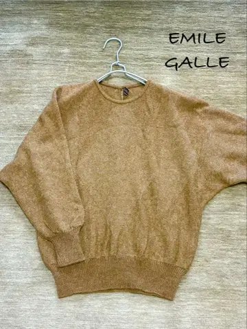 EMILE GALLE 브라운 돌먼 슬리브 긴팔 니트 스웨터