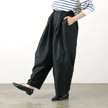[ mizuiro ind ] 몰스킨 와이드 카고 팬츠