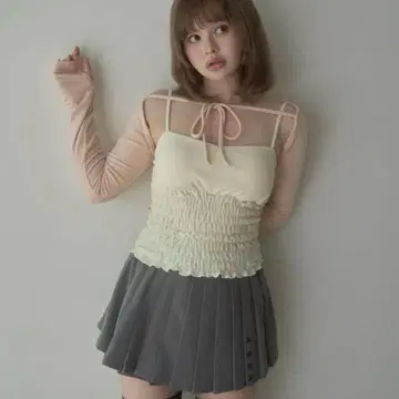 andmary Mei shirring tops 핑크