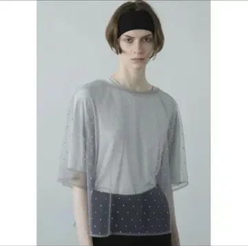 CLANE 클라네 RHINESTONE SHEER TOPS 티셔츠