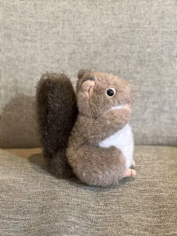 다람쥐 봉제 인형 소형 브라운과 화이트
