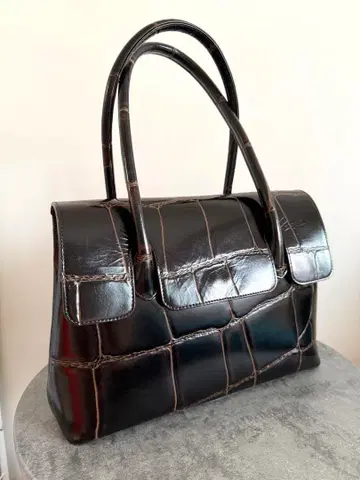 LILY 핸드백 REAL MIND 라지 악어 엠보싱 소가죽