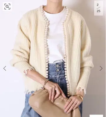 MADISONBLUE PEARL DAMEGE 가디건 IVORY 01