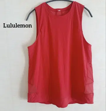 룰루레몬 빨간색 슬리브리스 상의 스포츠 웨어
