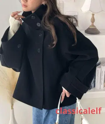 [ 새상품 ] classicalelf 2way 스탠드 카라 멜톤 코트