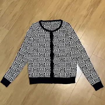 가디건 긴팔 올 패턴 로고 블랙 베이지 Free size