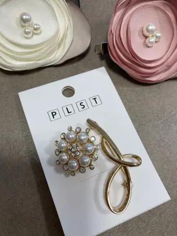 PLST 펄 브로치 세트 골드