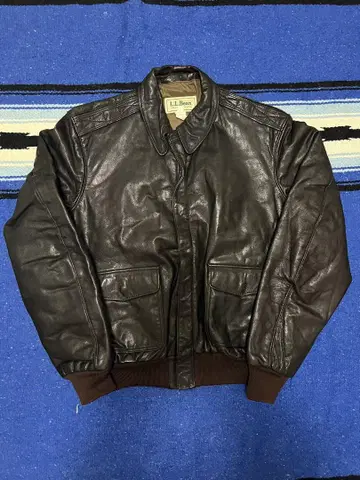 80s L.L.BEAN A-2 타입 가죽 자켓 명작 골든 사이즈